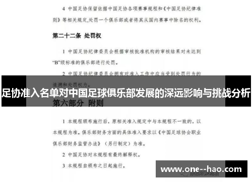 足协准入名单对中国足球俱乐部发展的深远影响与挑战分析 足协准入名单对中国足球俱乐部发展的深远影响与挑战分析